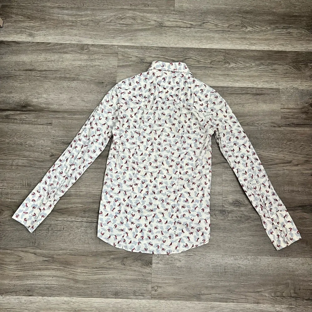 J.‎ Crew Women's Unique Skiing Print Button Up With Collar Size 0